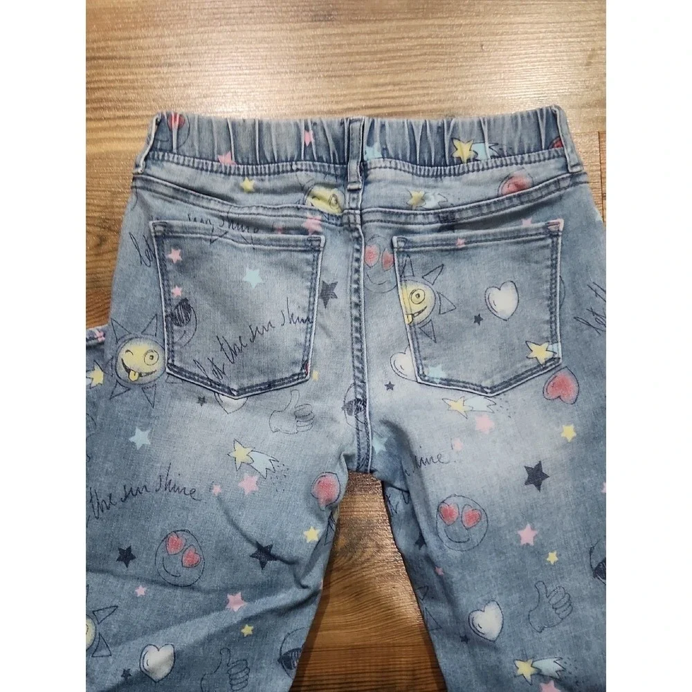 Gap Kid Printed Jegging Pull On Stretch Jeans 12 Easy School Emoji Graphic Large